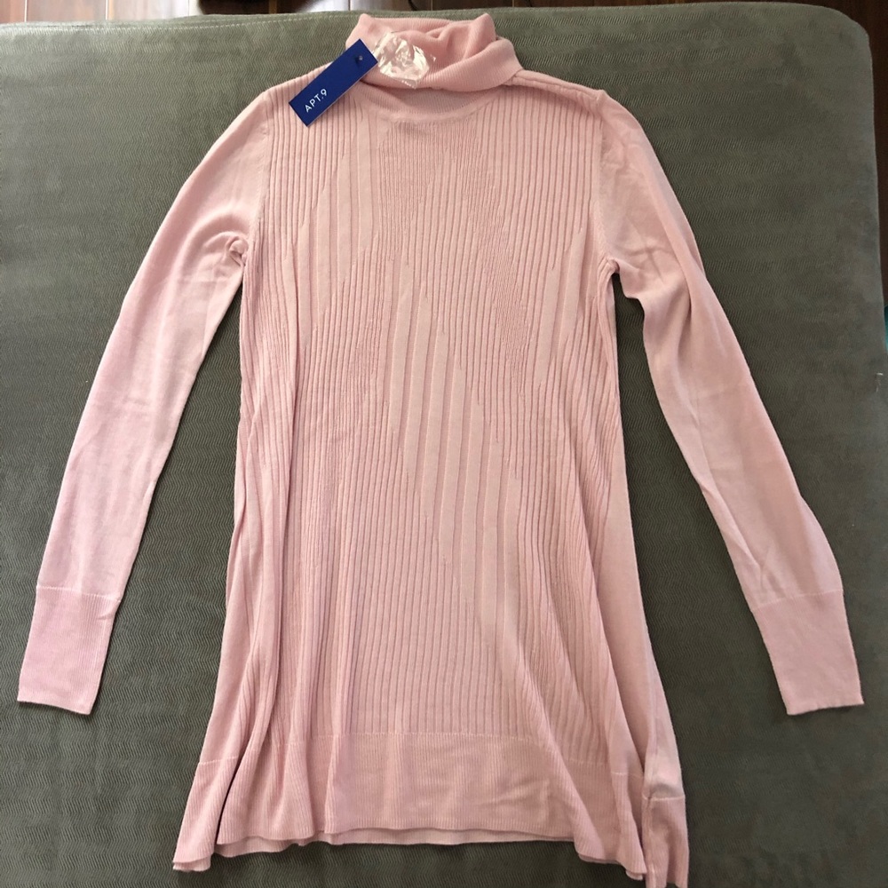 Baby pink turtleneck tunic